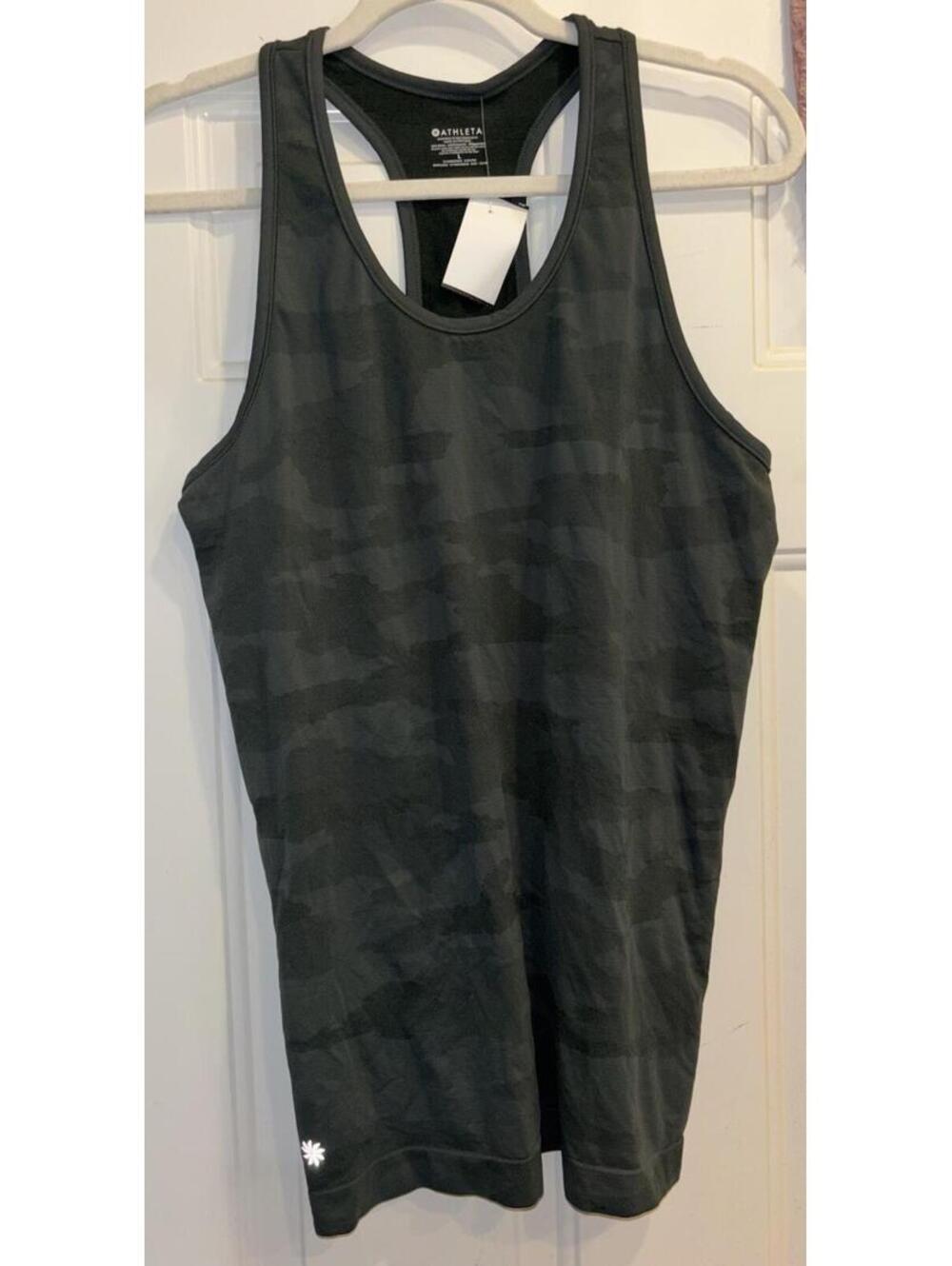 Athleta Sculpt Tank Green Camo Women’s Large Athletic Running Work - Picture 2 of 5